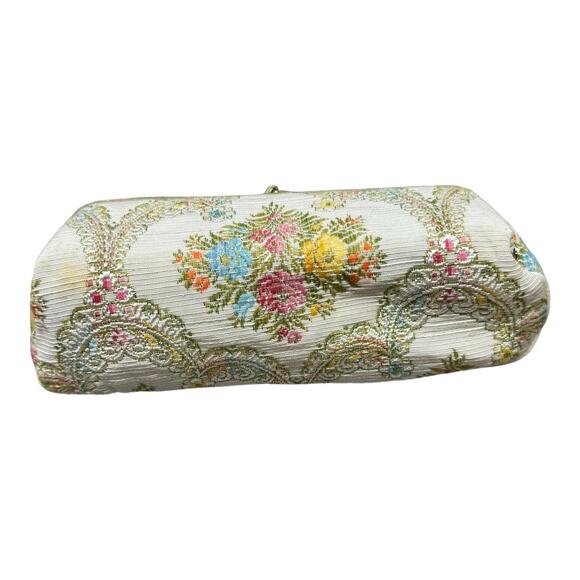 Vintage Celebrity Tapestry Floral Makeup Cosmetic Bag Mirror Small Coquette Flaw - Picture 5 of 12